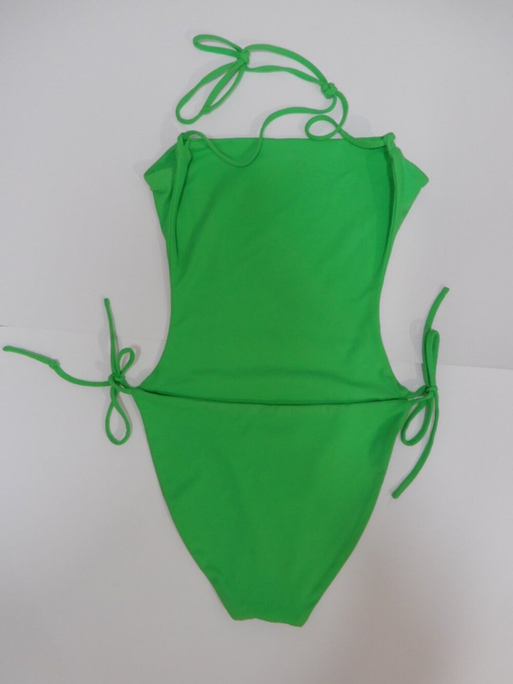 Susana Monaco Tie Back One Piece Monokini Cutout Swimsuit Size S Green NEW - Picture 7 of 8